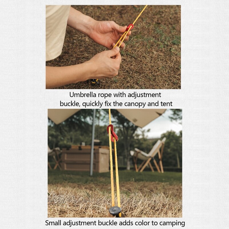 Cheap Goat Tents 4m Umbrella Rope Tent Rope Night Light Tent Rope Camping Buckle Windproof Rope   
